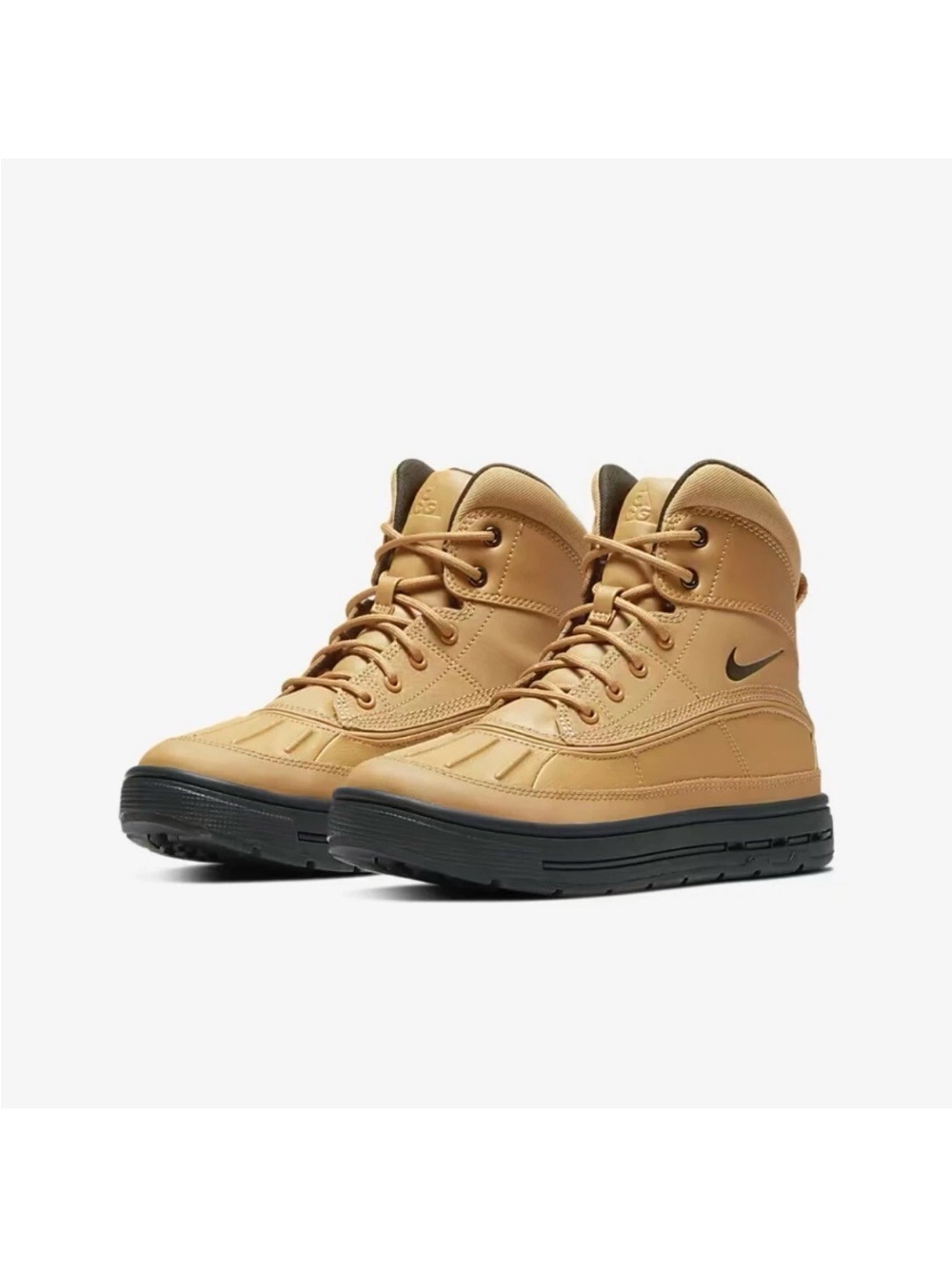 Nike Woodside 2 High ACG Kids Shoes SZ 7Y Tan Lace Up Padded High Top